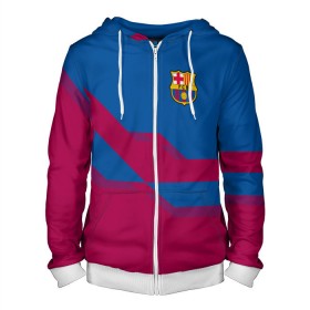 Мужская толстовка 3D на молнии с принтом FC Barcelona #6 в городе Новоалтайск, 100% полиэстер | длина до линии бедра, манжеты и пояс оформлены мягкой тканевой резинкой, двухслойный капюшон со шнурком для регулировки, спереди молния, по бокам два кармана | fc | fc barcelona | fcb | fly emirates | ronaldo | абстракция | барселона | геометрия | зож | клуб | линии | месси | модные | мяч | реал мадрид | спорт | спортивные | тренды | футбол | футбольный клуб | эмблема