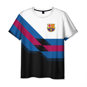 Мужская футболка 3D с принтом FC Barcelona #3 в городе Новоалтайск, 100% полиэфир | прямой крой, круглый вырез горловины, длина до линии бедер | Тематика изображения на принте: fc | fc barcelona | fcb | fly emirates | ronaldo | абстракция | барселона | геометрия | зож | клуб | линии | месси | модные | мяч | реал мадрид | спорт | спортивные | тренды | футбол | футбольный клуб | эмблема