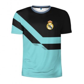 Мужская футболка 3D спортивная с принтом Real Madrid 2018 #2 в городе Новоалтайск, 100% полиэстер с улучшенными характеристиками | приталенный силуэт, круглая горловина, широкие плечи, сужается к линии бедра | emirates | fc | real madrid | клуб | мяч | реал мадрид | эмблема