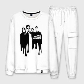 Мужской костюм хлопок с принтом Arctic Monkeys в городе Новоалтайск, 100% хлопок | на свитшоте круглая горловина, мягкая резинка по низу. Брюки заужены к низу, на них два вида карманов: два “обычных” по бокам и два объемных, с клапанами, расположенные ниже линии бедра. Брюки с мягкой трикотажной резинкой на поясе и по низу штанин. В поясе для дополнительного комфорта — широкие завязки | alex | arctic | indie | monkeys | music | rock | turner | алекс | арктические | арткик | арткика | инди | монкейс | музыка | обезьяна | обезьяны | рок | тёрнер
