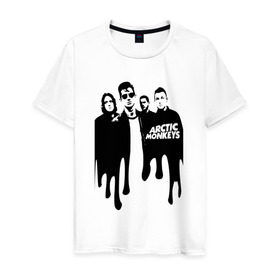 Мужская футболка хлопок с принтом Arctic Monkeys в городе Новоалтайск, 100% хлопок | прямой крой, круглый вырез горловины, длина до линии бедер, слегка спущенное плечо. | alex | arctic | indie | monkeys | music | rock | turner | алекс | арктические | арткик | арткика | инди | монкейс | музыка | обезьяна | обезьяны | рок | тёрнер