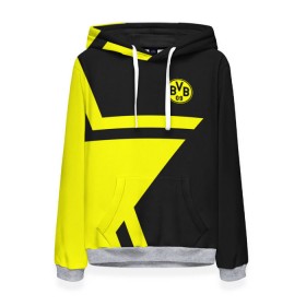 Женская толстовка 3D с принтом FC Borussia Dortmund 2018 Star в городе Новоалтайск, 100% полиэстер  | двухслойный капюшон со шнурком для регулировки, мягкие манжеты на рукавах и по низу толстовки, спереди карман-кенгуру с мягким внутренним слоем. | borussia | fc | football | football club | sport | боруссия | спорт | спортивные | униформа | фирменные цвета | фк | футбол | футбольный клуб