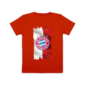 Детская футболка хлопок с принтом Bayern Munchen - Vintage style No. 3 в городе Новоалтайск, 100% хлопок | круглый вырез горловины, полуприлегающий силуэт, длина до линии бедер | bayern munchen | fcb | football | бавария мюнхен