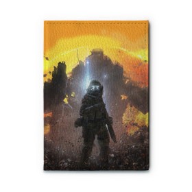 Обложка для автодокументов с принтом Titanfall в городе Новоалтайск, натуральная кожа |  размер 19,9*13 см; внутри 4 больших “конверта” для документов и один маленький отдел — туда идеально встанут права | Тематика изображения на принте: мех | мехи | пилот | пилоты | спектр | спектры | титан