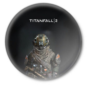Значок с принтом Titanfall в городе Новоалтайск,  металл | круглая форма, металлическая застежка в виде булавки | Тематика изображения на принте: мех | мехи | пилот | пилоты | спектр | спектры | титан