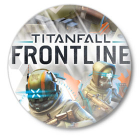 Значок с принтом Titanfall в городе Новоалтайск,  металл | круглая форма, металлическая застежка в виде булавки | Тематика изображения на принте: мех | мехи | пилот | пилоты | спектр | спектры | титан