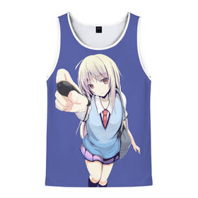 Мужская майка 3D с принтом Sakurasou Pet Kanojo shina в городе Новоалтайск, 100% полиэстер | круглая горловина, приталенный силуэт, длина до линии бедра. Пройма и горловина окантованы тонкой бейкой | mashira | sakurasou no pet na kanojo | shina | shina mashiro | tyan | анимэ | кошечка из сакурасо | сакурасо