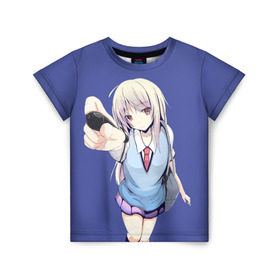 Детская футболка 3D с принтом Sakurasou Pet Kanojo shina в городе Новоалтайск, 100% гипоаллергенный полиэфир | прямой крой, круглый вырез горловины, длина до линии бедер, чуть спущенное плечо, ткань немного тянется | mashira | sakurasou no pet na kanojo | shina | shina mashiro | tyan | анимэ | кошечка из сакурасо | сакурасо