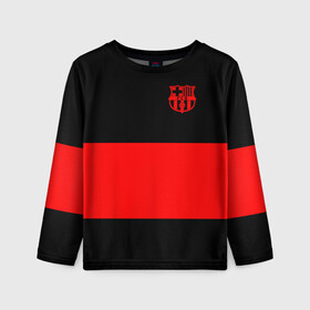 Детский лонгслив 3D с принтом FC Barcelona Black Collection в городе Новоалтайск, 100% полиэстер | длинные рукава, круглый вырез горловины, полуприлегающий силуэт
 | black collection | fc | fc barcelona | fcb | fly emirates | ronaldo | барселона | зож | клуб | линии | месси | модные | мяч | реал мадрид | спорт | спортивные | тренды | футбол | футбольный клуб | эмблема