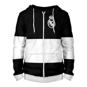 Мужская толстовка 3D на молнии с принтом Real Madrid Black Collection в городе Новоалтайск, 100% полиэстер | длина до линии бедра, манжеты и пояс оформлены мягкой тканевой резинкой, двухслойный капюшон со шнурком для регулировки, спереди молния, по бокам два кармана | Тематика изображения на принте: emirates | fc | real madrid | клуб | мяч | реал мадрид