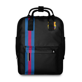 Женский рюкзак 3D с принтом FC Barcelona Line Collection в городе Новоалтайск, 100% полиэстер | лямки с регулируемой длиной, сверху ручки, чтобы рюкзак нести как сумку. Основное отделение закрывается на молнию, как и внешний карман. Внутри два дополнительных кармана, один из которых закрывается на молнию. По бокам два дополнительных кармашка, куда поместится маленькая бутылочка
 | Тематика изображения на принте: fc | барселона | эмблема