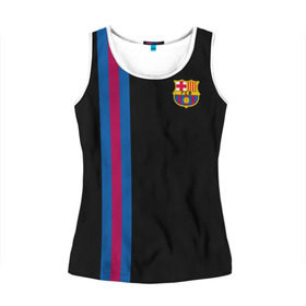 Женская майка 3D с принтом FC Barcelona Line Collection в городе Новоалтайск, 100% полиэстер | круглая горловина, прямой силуэт, длина до линии бедра | fc | барселона | эмблема