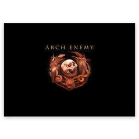 Поздравительная открытка с принтом Arch Enemy в городе Новоалтайск, 100% бумага | плотность бумаги 280 г/м2, матовая, на обратной стороне линовка и место для марки
 | alissa white gluz | arch enemy | алисса уайт глаз | арч энеми