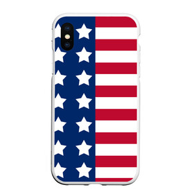 Чехол для iPhone XS Max матовый с принтом USA FLAG АМЕРИКАНСКИЙ ФЛАГ в городе Новоалтайск, Силикон | Область печати: задняя сторона чехла, без боковых панелей | star | usa | америка | белый | звезды | красный | линии | полосы | популярные | синий | сша | триколор | туристические | флаг | цвет | штаты