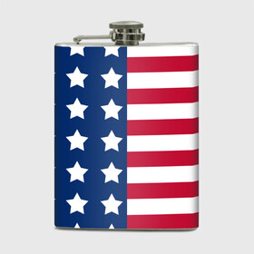 Фляга с принтом USA FLAG  АМЕРИКАНСКИЙ ФЛАГ в городе Новоалтайск, металлический корпус | емкость 0,22 л, размер 125 х 94 мм. Виниловая наклейка запечатывается полностью | star | usa | америка | белый | звезды | красный | линии | полосы | популярные | синий | сша | триколор | туристические | флаг | цвет | штаты