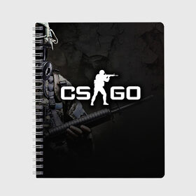 Тетрадь с принтом CS GO в городе Новоалтайск, 100% бумага | 48 листов, плотность листов — 60 г/м2, плотность картонной обложки — 250 г/м2. Листы скреплены сбоку удобной пружинной спиралью. Уголки страниц и обложки скругленные. Цвет линий — светло-серый
 | Тематика изображения на принте: cs go | компьютерная игра (шутер от первого лица) | культовая игра