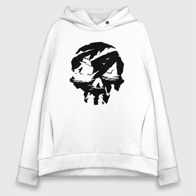 Женское худи Oversize хлопок с принтом Sea of thieves в городе Новоалтайск, френч-терри — 70% хлопок, 30% полиэстер. Мягкий теплый начес внутри —100% хлопок | боковые карманы, эластичные манжеты и нижняя кромка, капюшон на магнитной кнопке | mmo | море | пират | пираты | сокровища | сокровище