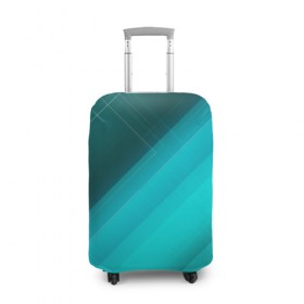 Чехол для чемодана 3D с принтом Turquoise в городе Новоалтайск, 86% полиэфир, 14% спандекс | двустороннее нанесение принта, прорези для ручек и колес | абстракция | бирюза | геометрия | линия | текстура