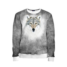 Детский свитшот 3D с принтом Wolf в городе Новоалтайск, 100% полиэстер | свободная посадка, прямой крой, мягкая тканевая резинка на рукавах и понизу свитшота | animal | snow | волк | животные | снег | хищник