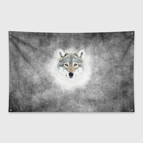 Флаг-баннер с принтом Wolf в городе Новоалтайск, 100% полиэстер | размер 67 х 109 см, плотность ткани — 95 г/м2; по краям флага есть четыре люверса для крепления | animal | snow | волк | животные | снег | хищник