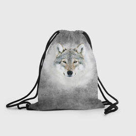 Рюкзак-мешок 3D с принтом Wolf в городе Новоалтайск, 100% полиэстер | плотность ткани — 200 г/м2, размер — 35 х 45 см; лямки — толстые шнурки, застежка на шнуровке, без карманов и подкладки | Тематика изображения на принте: animal | snow | волк | животные | снег | хищник