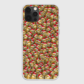 Чехол для iPhone 12 Pro Max с принтом Новогодние собаки в городе Новоалтайск, Силикон |  | Тематика изображения на принте: doge | зима | зимний | лайка | мем | новогодний | новый год | паттерн | рождество | сиба ину | собака | собакен | хаски | шапка