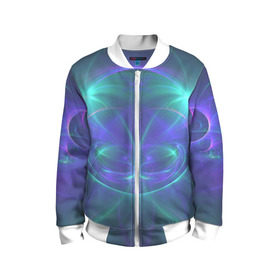 Детский бомбер 3D с принтом Fractal world в городе Новоалтайск, 100% полиэстер | застегивается на молнию, по бокам два кармана без застежек, мягкие манжеты, по низу бомбера и на воротнике — эластичная резинка | Тематика изображения на принте: art | background | beautiful | color | festive | fractal | lines | photo | picture | smooth | strange | style
