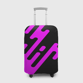 Чехол для чемодана 3D с принтом Pink geometry в городе Новоалтайск, 86% полиэфир, 14% спандекс | двустороннее нанесение принта, прорези для ручек и колес | abstraction | engine | pattern | абстракция | геометрия | графики | движение | краска | текстура | чертежи | штрихи