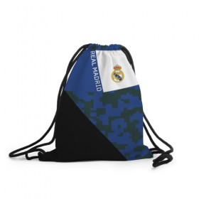 Рюкзак-мешок 3D с принтом Real Madrid 2018 Sport Version в городе Новоалтайск, 100% полиэстер | плотность ткани — 200 г/м2, размер — 35 х 45 см; лямки — толстые шнурки, застежка на шнуровке, без карманов и подкладки | Тематика изображения на принте: emirates | fc | real madrid | клуб | мяч | реал мадрид