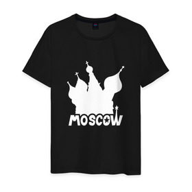 Мужская футболка хлопок с принтом Москва и купола в городе Новоалтайск, 100% хлопок | прямой крой, круглый вырез горловины, длина до линии бедер, слегка спущенное плечо. | купола | россия | русский | собор | столица | церковь