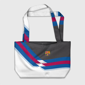 Пляжная сумка 3D с принтом FC Barcelona 2018 №1 в городе Новоалтайск, 100% полиэстер | застегивается на металлическую кнопку; внутренний карман застегивается на молнию. Стенки укреплены специальным мягким материалом, чтобы защитить содержимое от несильных ударов
 | fc | fc barcelona | fcb | fly emirates | ronaldo | абстракция | барселона | геометрия | зож | клуб | линии | месси | модные | мяч | реал мадрид | спорт | спортивные | тренды | футбол | футбольный клуб | эмблема
