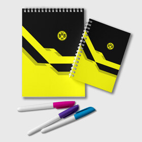 Блокнот с принтом FC Borussia Dortmund 2018 в городе Новоалтайск, 100% бумага | 48 листов, плотность листов — 60 г/м2, плотность картонной обложки — 250 г/м2. Листы скреплены удобной пружинной спиралью. Цвет линий — светло-серый
 | боруссия | дортмунд