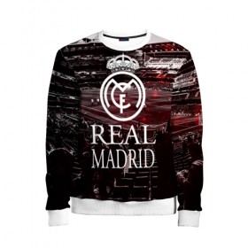 Детский свитшот 3D с принтом REAL MADRID в городе Новоалтайск, 100% полиэстер | свободная посадка, прямой крой, мягкая тканевая резинка на рукавах и понизу свитшота | Тематика изображения на принте: real madrid