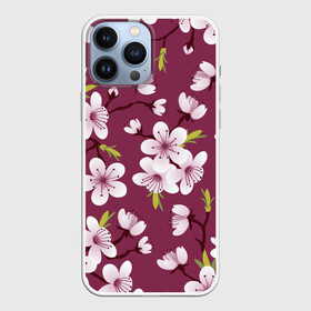 Чехол для iPhone 13 Pro Max с принтом Сакура в городе Новоалтайск,  |  | Тематика изображения на принте: vppdgryphon | арт | вишня | сакура | цветные | цветок | цветы | япония