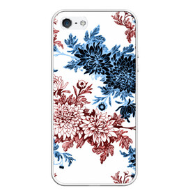Чехол для iPhone 5/5S матовый с принтом Blue and Red в городе Новоалтайск, Силикон | Область печати: задняя сторона чехла, без боковых панелей | vppdgryphon | арт | краска | лес | пион | пионы | тропики | цветные | цветок | цветы