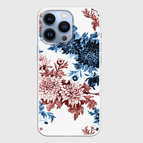 Чехол для iPhone 13 Pro с принтом Blue and Red в городе Новоалтайск,  |  | Тематика изображения на принте: vppdgryphon | арт | краска | лес | пион | пионы | тропики | цветные | цветок | цветы
