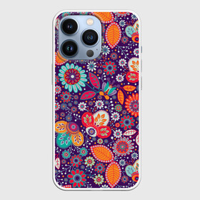 Чехол для iPhone 13 Pro с принтом Цветочный взрыв в городе Новоалтайск,  |  | Тематика изображения на принте: vppdgryphon | арт | взрыв | краска | тропики | цветные | цветок | цветочный | цветы