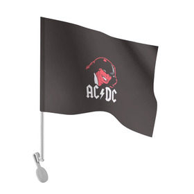 Флаг для автомобиля с принтом Чёрт AC/DC в городе Новоалтайск, 100% полиэстер | Размер: 30*21 см | ac dc | acdc | ангус янг | блюз рок | крис слэйд | рок группа | рок н ролл | стиви янг | хард рок | эксл роуз