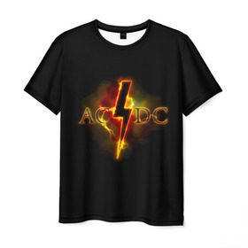 Мужская футболка 3D с принтом AC/DC огонь в городе Новоалтайск, 100% полиэфир | прямой крой, круглый вырез горловины, длина до линии бедер | ac dc | acdc | ангус янг | блюз рок | крис слэйд | надпись | рок группа | рок н ролл | стиви янг | хард рок | эксл роуз