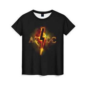 Женская футболка 3D с принтом AC/DC огонь в городе Новоалтайск, 100% полиэфир ( синтетическое хлопкоподобное полотно) | прямой крой, круглый вырез горловины, длина до линии бедер | ac dc | acdc | ангус янг | блюз рок | крис слэйд | надпись | рок группа | рок н ролл | стиви янг | хард рок | эксл роуз