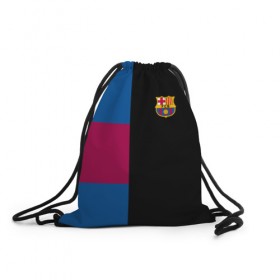 Рюкзак-мешок 3D с принтом FC Barcelona Black Version в городе Новоалтайск, 100% полиэстер | плотность ткани — 200 г/м2, размер — 35 х 45 см; лямки — толстые шнурки, застежка на шнуровке, без карманов и подкладки | Тематика изображения на принте: 