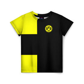 Детская футболка 3D с принтом FC Borussia Dortmund Black в городе Новоалтайск, 100% гипоаллергенный полиэфир | прямой крой, круглый вырез горловины, длина до линии бедер, чуть спущенное плечо, ткань немного тянется | Тематика изображения на принте: боруссия | дортмунд