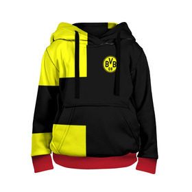 Детская толстовка 3D с принтом FC Borussia Dortmund Black в городе Новоалтайск, 100% полиэстер | двухслойный капюшон со шнурком для регулировки, мягкие манжеты на рукавах и по низу толстовки, спереди карман-кенгуру с мягким внутренним слоем | Тематика изображения на принте: боруссия | дортмунд