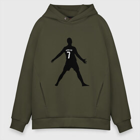 Мужское худи Oversize хлопок с принтом Cristiano Ronaldo Real Madrid в городе Новоалтайск, френч-терри — 70% хлопок, 30% полиэстер. Мягкий теплый начес внутри —100% хлопок | боковые карманы, эластичные манжеты и нижняя кромка, капюшон на магнитной кнопке | cristiano ronaldo real madrid | криштиану роналду