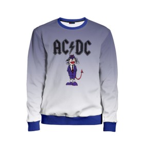 Детский свитшот 3D с принтом AC/DC чертенок в городе Новоалтайск, 100% полиэстер | свободная посадка, прямой крой, мягкая тканевая резинка на рукавах и понизу свитшота | 