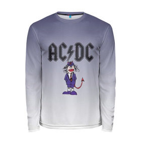 Мужской лонгслив 3D с принтом AC/DC чертенок в городе Новоалтайск, 100% полиэстер | длинные рукава, круглый вырез горловины, полуприлегающий силуэт | 