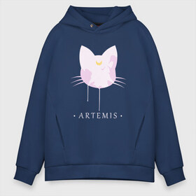 Мужское худи Oversize хлопок с принтом Artemis в городе Новоалтайск, френч-терри — 70% хлопок, 30% полиэстер. Мягкий теплый начес внутри —100% хлопок | боковые карманы, эластичные манжеты и нижняя кромка, капюшон на магнитной кнопке | anime | sailor moon | аниме | сейлор мун