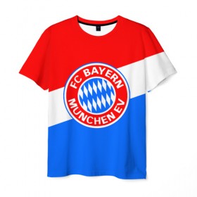 Мужская футболка 3D с принтом FC Bayern 2018 Colors в городе Новоалтайск, 100% полиэфир | прямой крой, круглый вырез горловины, длина до линии бедер | Тематика изображения на принте: bayern | fly fc | бавария | спорт | футбольный клуб