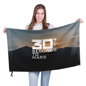 Флаг 3D с принтом 30 StM 2 в городе Новоалтайск, 100% полиэстер | плотность ткани — 95 г/м2, размер — 67 х 109 см. Принт наносится с одной стороны | 30 seconds to mars
