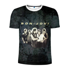 Мужская футболка 3D спортивная с принтом Группа Bon Jovi в городе Новоалтайск, 100% полиэстер с улучшенными характеристиками | приталенный силуэт, круглая горловина, широкие плечи, сужается к линии бедра | bon jovi | бон | бон джови | глэм | группа | джови | джон | рок | хард